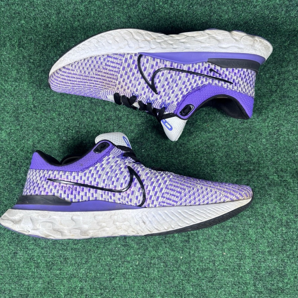 Nike React Infinity Run Flyknit 3 Running Shoes Pure Platinum Purple Sz 10.5 - Picture 1 of 9